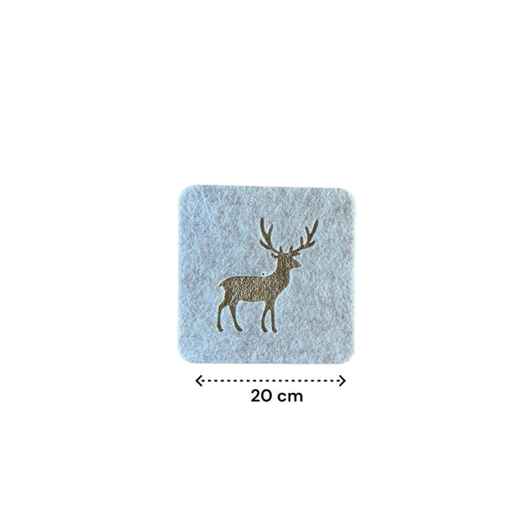 Onderzetters - Beige met Eland - 4 stuks - Vilt - Dubbelzijdig - Tafelbeschermer - Onderzetters voor Glazen
