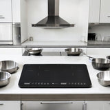 Inductiekookplaat 2-pits – Smart Touch-bediening, Timer, 1800W per Zone – Zwart Kristaloppervlak – Veilige Kookplaat met Kinderslot