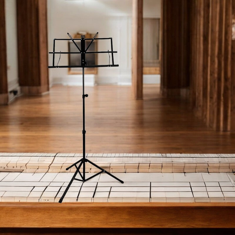 Muziekstandaard Inklapbaar & Verstelbaar - Zwart - 140 cm - Bladmuziek houder - Lessenaar voor Bladmuziek