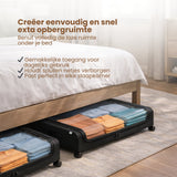 Onderbed Opbergbox met Wielen – Opbergbox Onder Bed 80x44x16 cm – Transparant & Stofvrij – Opbergbox voor Kleding, Schoenen & Beddengoed – Ruimtebesparende Bedlade