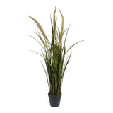 Kopu® Kunstplant Miscanthus 90 cm - 3 pluimen - in zwarte pot
