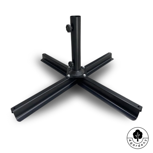 4gardenz® Parasol Kruisvoet voor Verzwaringstegels 77x77x31 cm - Zwart