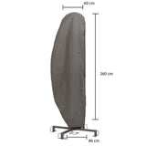 Kopu® Parasolhoes voor banana model Zweefparasol -  voor zwevende parasol van het type banana 4 meter - Grijs