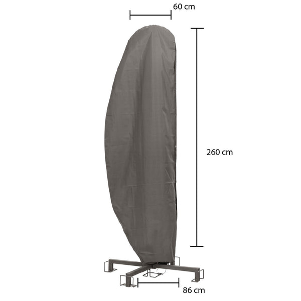 Kopu® Parasolhoes voor banana model Zweefparasol -  voor zwevende parasol van het type banana 4 meter - Grijs