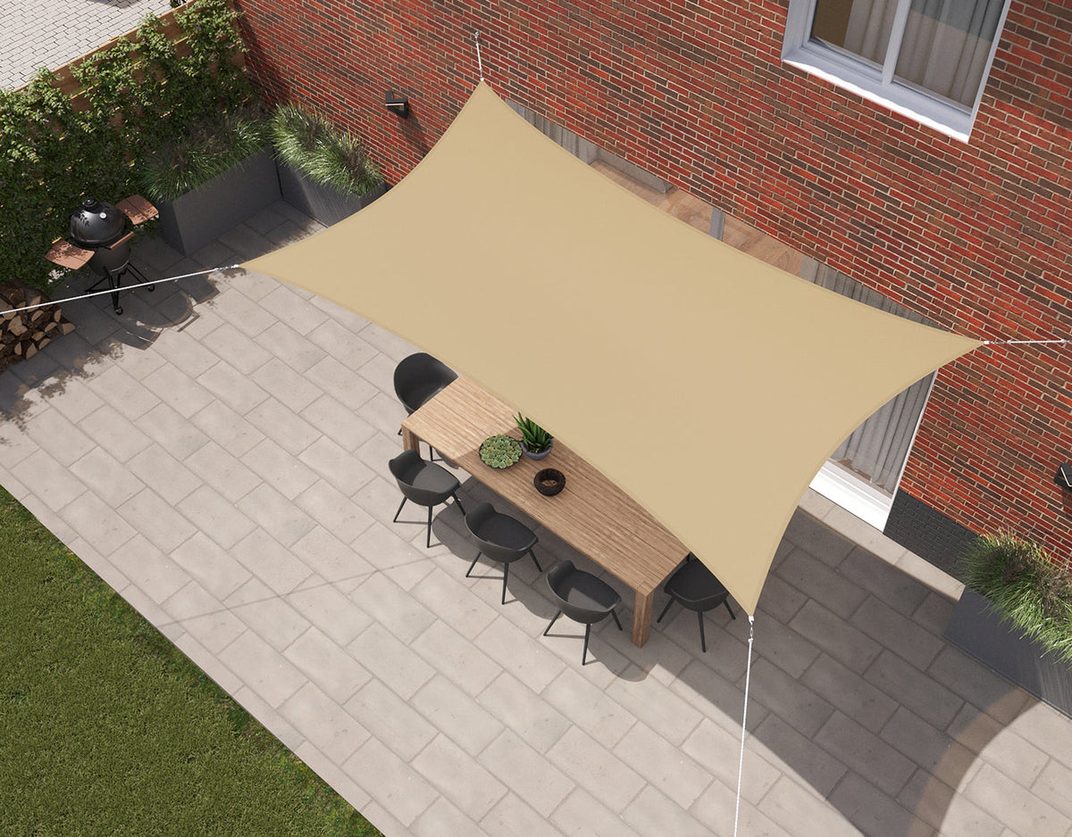 Kopu® Schaduwdoek Rechthoek 2x4 m Waterdicht - Zonnedoek - Zand