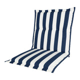 Kopu® Mila Navy - Comfortabel Tuinkussen met Lage Rug - Blauw/Wit