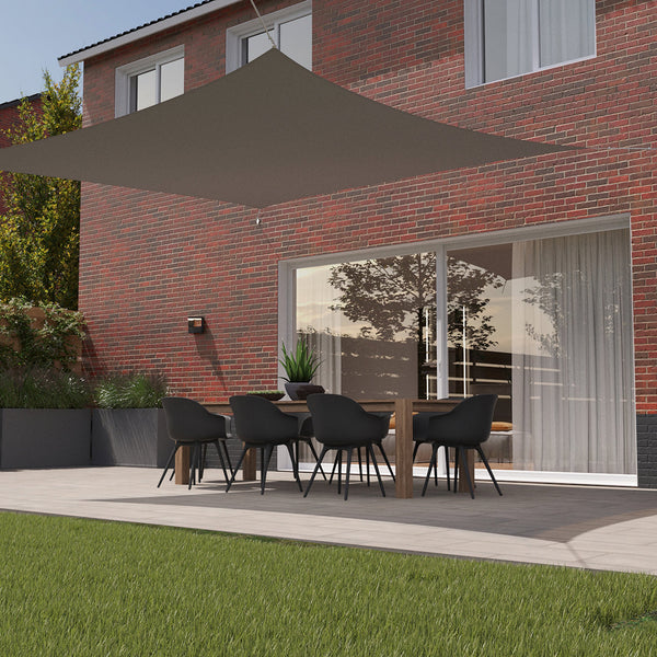 Kopu® Schaduwdoek 5x5 mtr Vierkant Waterdicht 230 gram Zonnedoek - Grijs