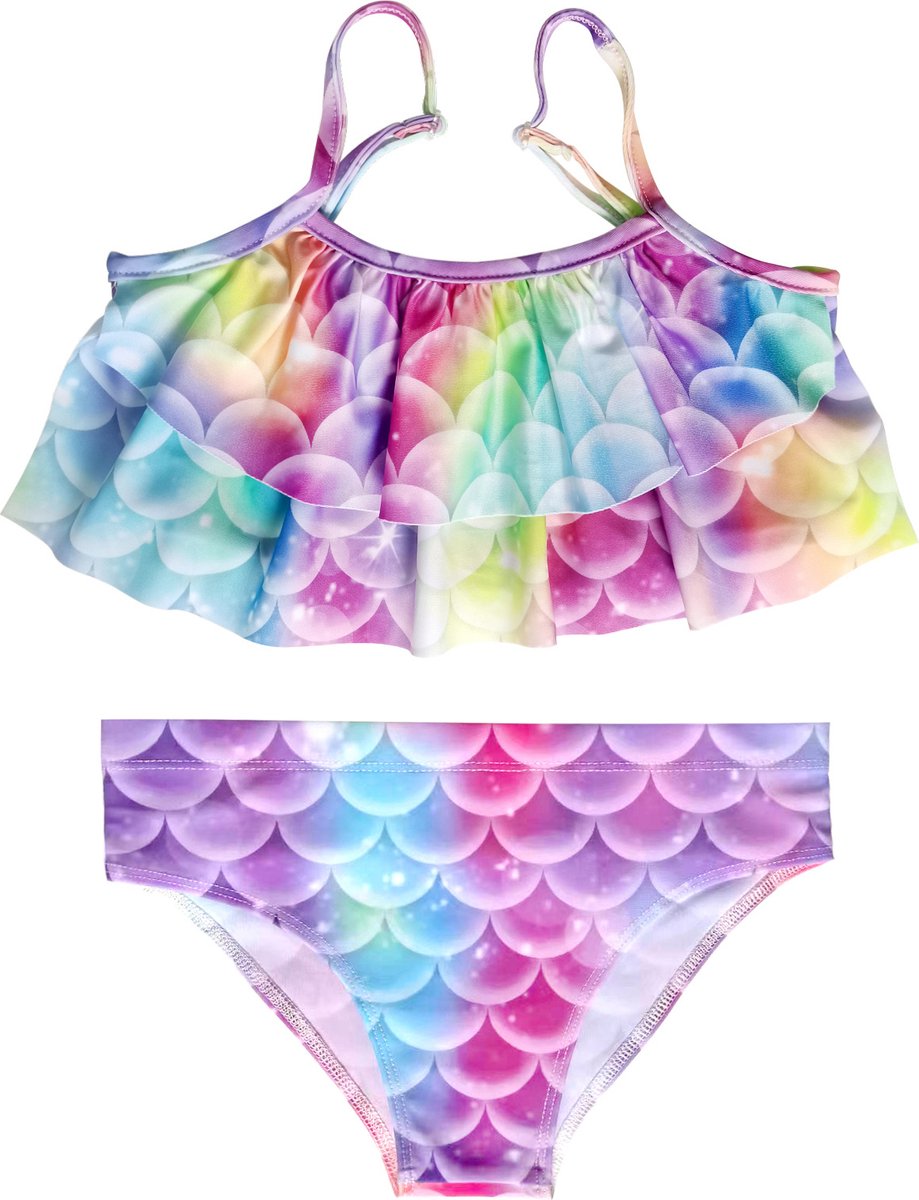 Zeemeerminstaart met bikini verkleed set Blauw, Paars en Roze met MONOVIN