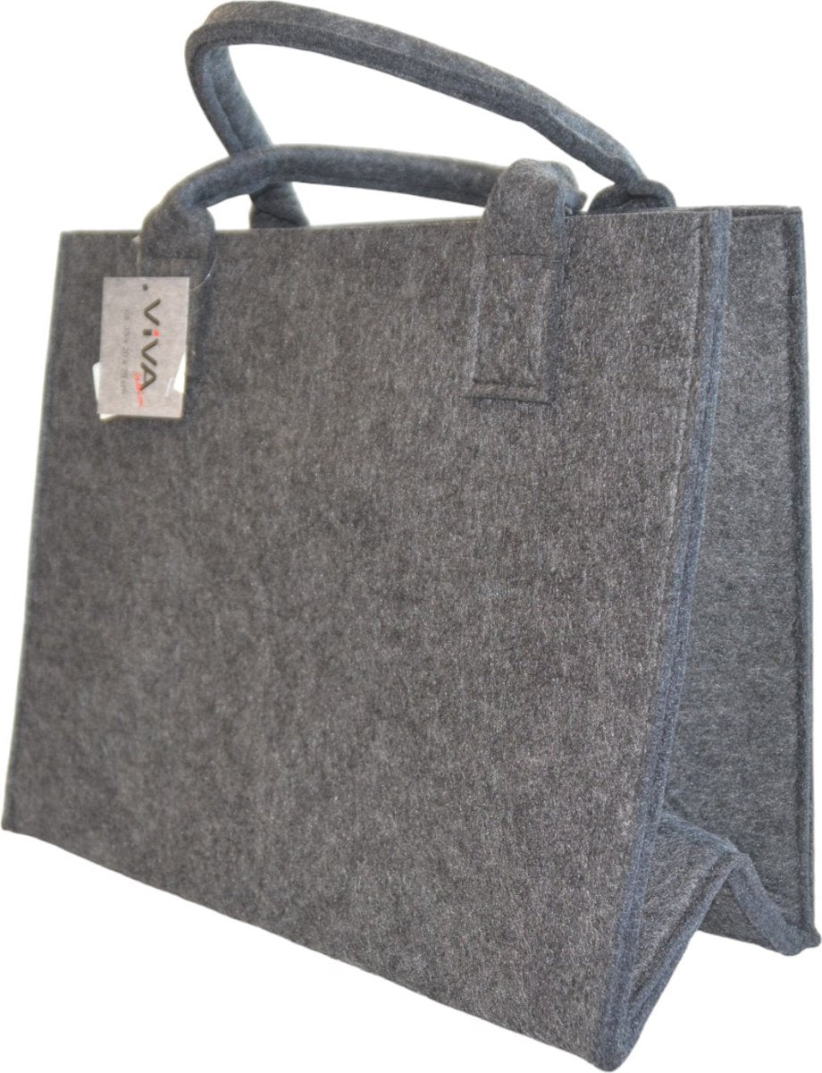 Boodschappentas Vilt - Zwart - 35 x 20 x 28 cm - Vilten tas - Stevige tas - Goodiebag - Shopper - Handtas
