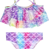 Zeemeerminstaart met bikini verkleed set Blauw, Paars en Roze