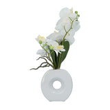 Kopu® Kunstbloem Witte Orchidee 35 cm in mooie witte Vaas - Phalenopsis