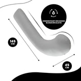 Oemmie Zwangerschapskussen - Voedingskussen - Zijslaapkussen - Lichaamskussen - J-vorm - 145x45 cm - Grijs