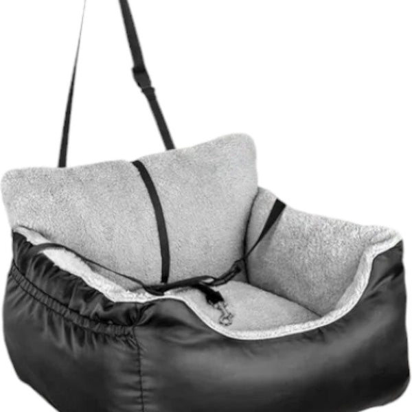Autostoel Hond - Zwart - 50 x 55 x 35 cm - Hondenmand Met Veiligheidsriempje Voor In De Auto - Automand Hond - Hondenstoel voor Honden