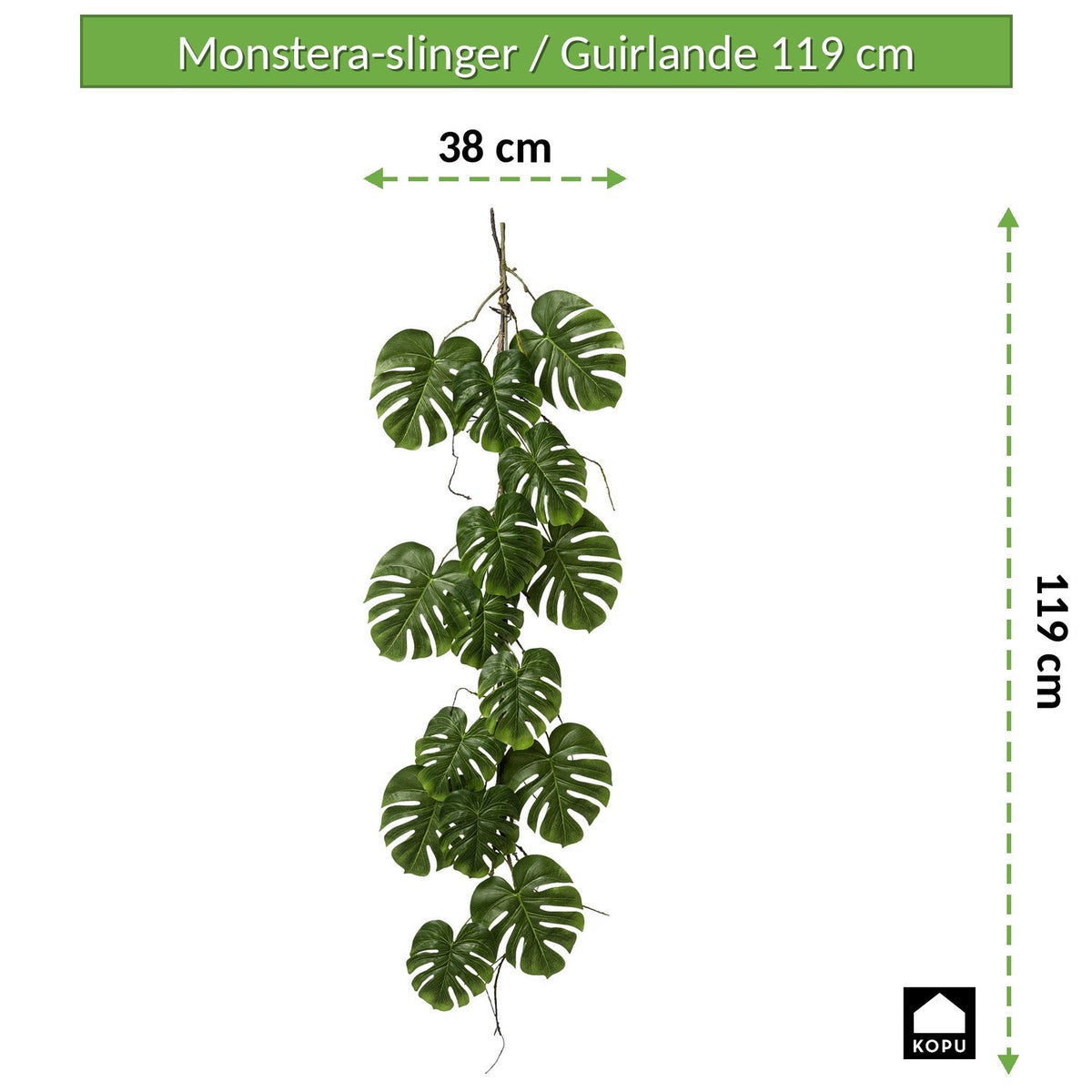Kopu Hangplant Split Philodendron 119 cm - Macramé Plantenhanger Xl