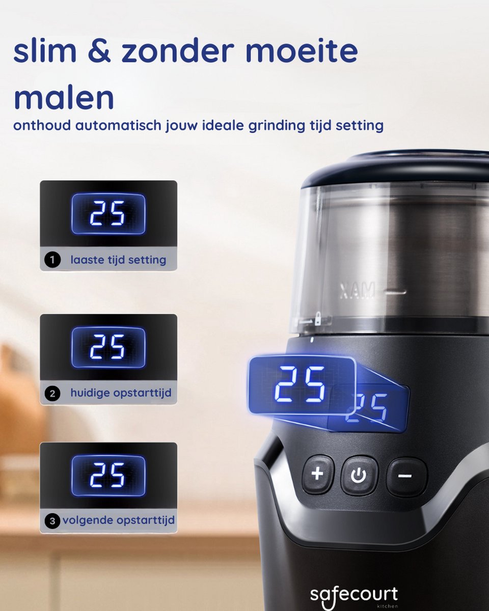 Koffiemolen - Elektrische Koffiebonen Maler - Specerijen & Koffiebonen - BPA-vrij - Safecourt Kitchen