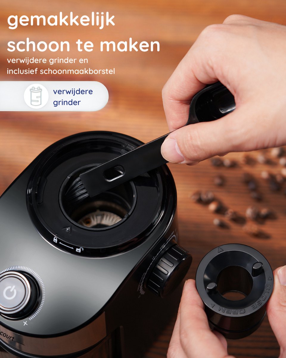 Safecourt Kitchen Koffiemolen Deluxe - Elektrische koffiemolen - Koffiebonen maler - Zwart