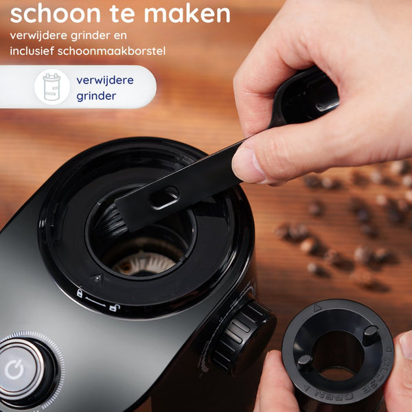 Safecourt Kitchen Koffiemolen Deluxe - Elektrische koffiemolen - Koffiebonen maler - Zwart