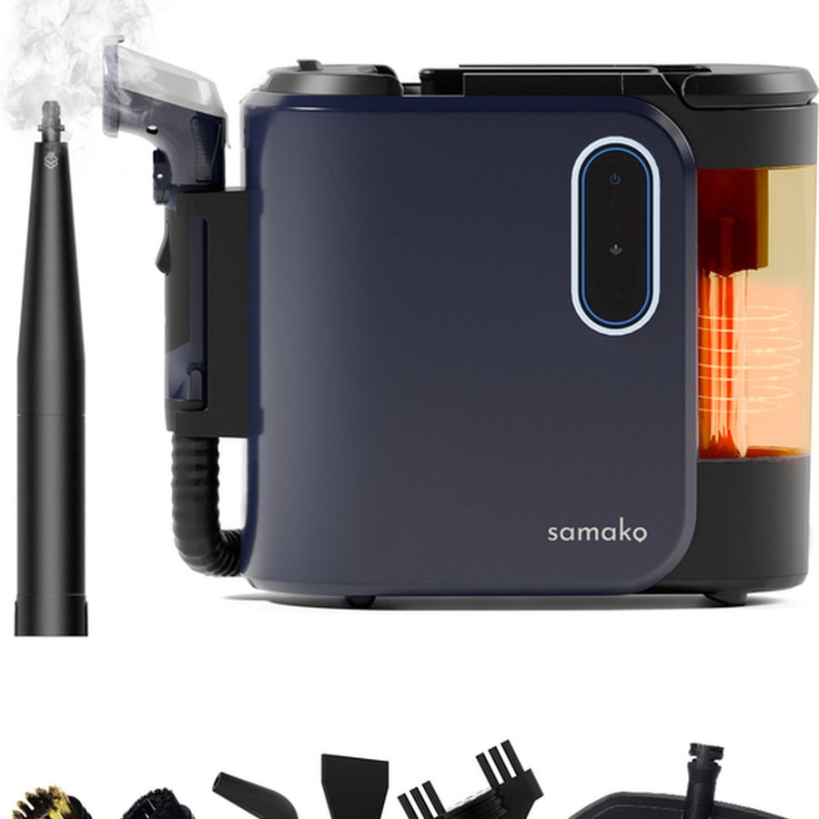 Tapijtreiniger PowerClean Pro 2000W - Stoomreiniger en vlekkenreiniger - 8 Opzetstukken - 100° Stoom - Bankreiniger - Meubelreiniger - Handstomer - Matrasreiniger - Samako