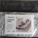 Oemmie Zwangerschapskussen - Voedingskussen - Zijslaapkussen - Lichaamskussen - J-vorm - 145x45 cm - Grijs
