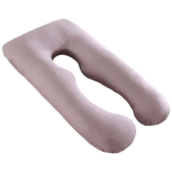 Oemmie Zwangerschapskussen - Voedingskussen - Zijslaapkussen - Lichaamskussen - J-vorm - 145x45 cm - Grijs