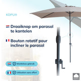 Kopu® Sevilla Parasol Rechthoek 200x300 cm met Hoes - Balkonparasol Taupe