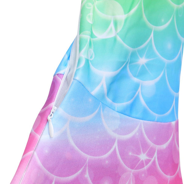 Zeemeerminstaart met bikini verkleed set Regenboog Kleuren