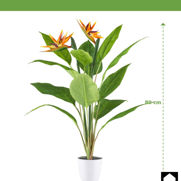 Kopu® Kunstplant Strelitzia 80cm pot wit-groen - Paradijsvogelplant
