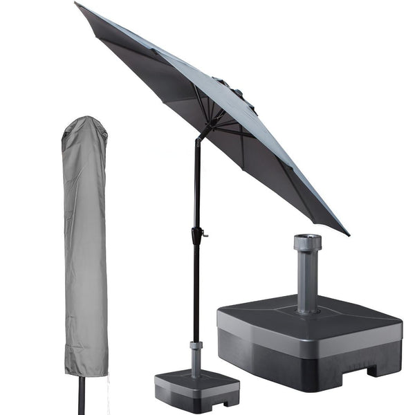 Kopu® Calma Parasolset Rond 300 cm met Hoes en Voet - Grijs