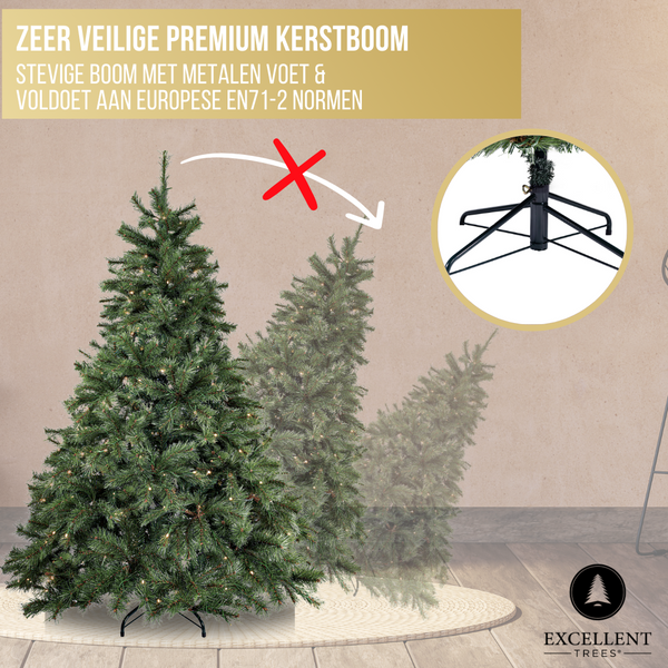 Excellent Trees® Elverum Frosted 150 cm Kerstboom met Verlichting  - ⌀110cm - ↕150cm