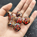 7 delige Resin Dice Set “Eruption Core