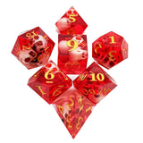 7 delige Resin Dice Set “Crimson Skulls