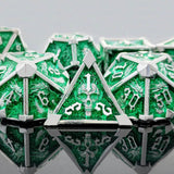 7-delige Metal Dice Set ‘Emerald Skull’