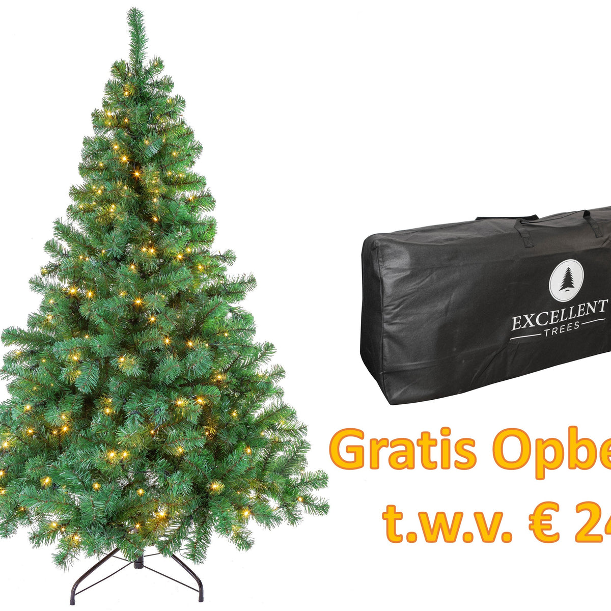 Kerstboom Excellent Trees® LED Stavanger Green 180 cm met verlichting - nu met Gratis Opbergtas t.w.v. € 27.95
