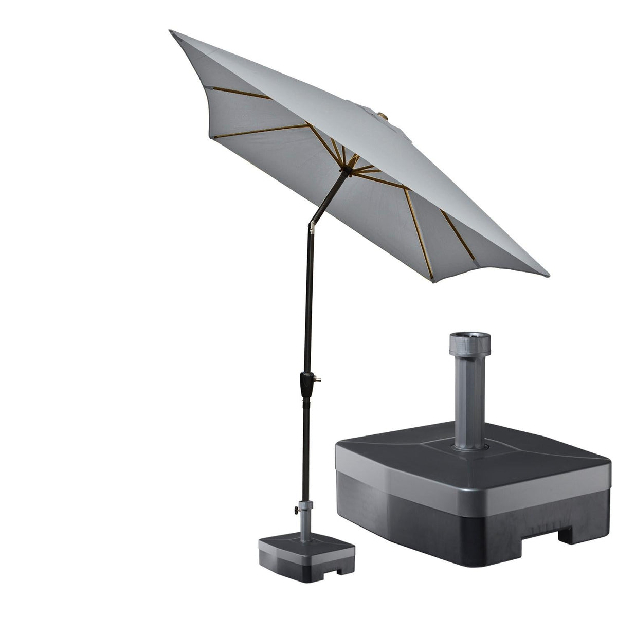 Kopu® Bilbao Parasolset Rechthoekig  150x250 cm met Voet - Lichtgrijs
