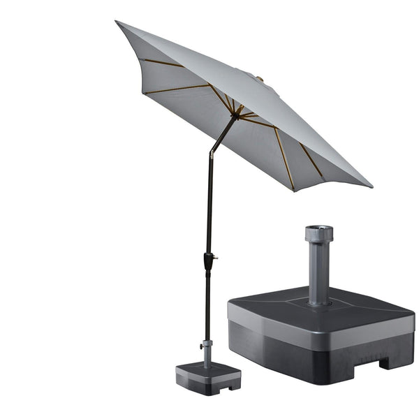 Kopu® Bilbao Parasolset Rechthoekig  150x250 cm met Voet - Lichtgrijs