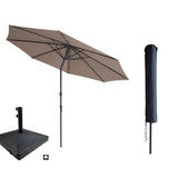 Kopu® Valencia Parasol Rond 300 cm met Beschermhoes en Voet - Taupe