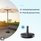 Kopu® Madrid grote Parasol Rond 350 cm met Beschermhoes en Parasolvoet - Creme