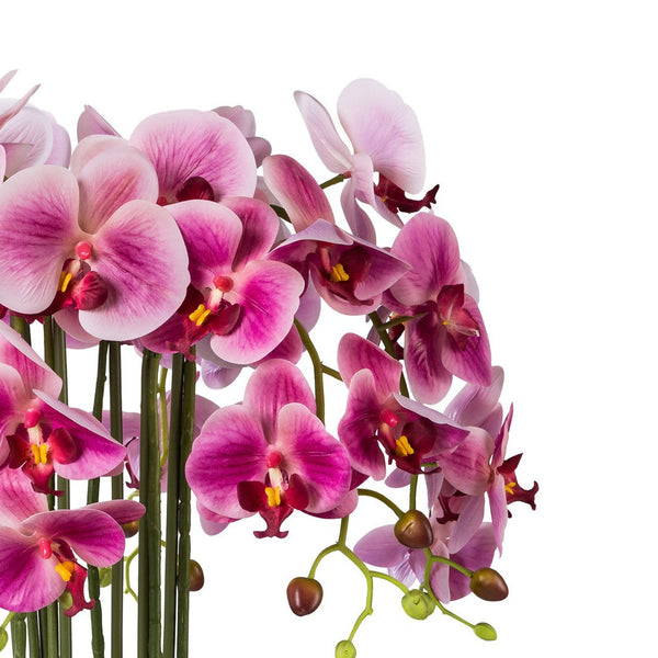 Kopu® Kunstbloem Orchidee 54 cm Roze met Schaal - Phalenopsis