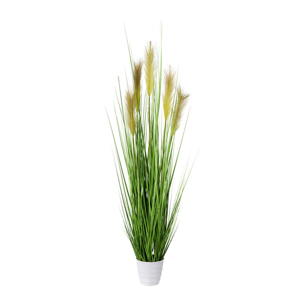 Kopu® Kunstplant Pampusgras 110 cm - 5 pluimen - in witte pot