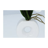 Kopu® Kunstbloem Witte Orchidee 35 cm in mooie witte Vaas - Phalenopsis