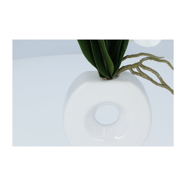 Kopu® Kunstbloem Witte Orchidee 35 cm in mooie witte Vaas - Phalenopsis