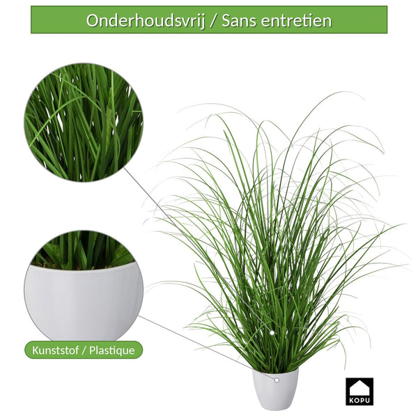 Kopu® set 3 stuks kunstplanten Grasplant 40-50-60 cm in Witte Sierpot
