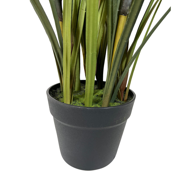 Kopu® Kunstplant Miscanthus 135 cm - 7 pluimen - in zwarte pot