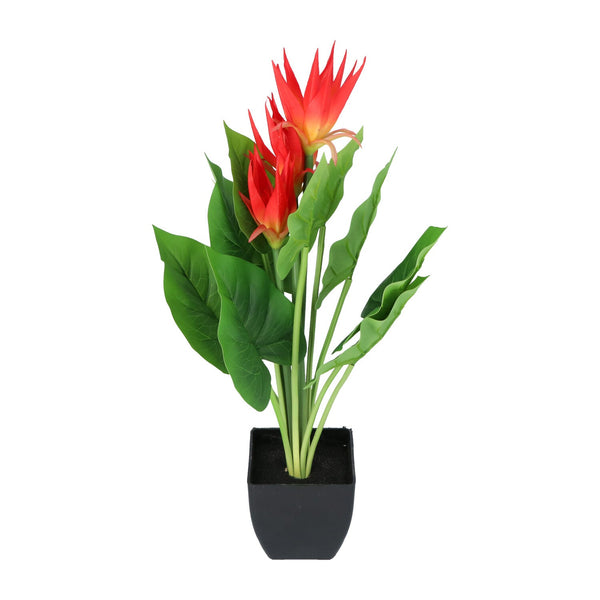 Kopu® Kunstplant Guzmania 58 cm met 3 oranje bloemen - Nepplant