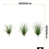 Kopu® set 3 stuks kunstplanten Grasplant 40-50-60 cm in Witte Sierpot