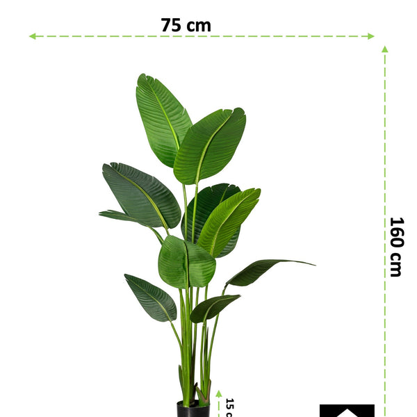 Kopu® Kunstplant Strelitzia Nicolai 160 cm Paradijsvogelplant 10 blad