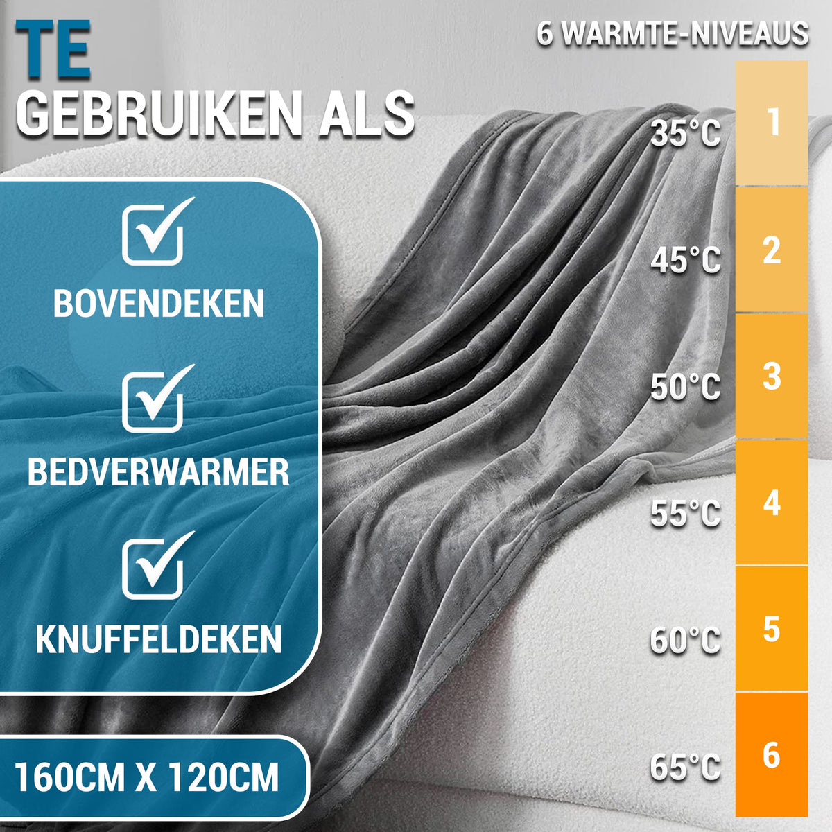 Elektrische Deken Grijs