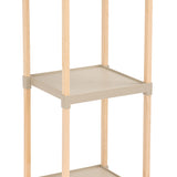 FixWood Houten Modulaire Opbergrek – Massief Hout & Kunststof – Badkamerrek, Keukenrek of Plantenrek – 72 cm Hoog – Beige-Naturel