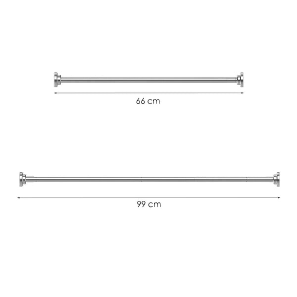 Douchestang Uitschuifbaar - Zilver - 66 cm tot 99 cm - Universeel - Douchestang zonder Boren - Douchestang Verstelbaar