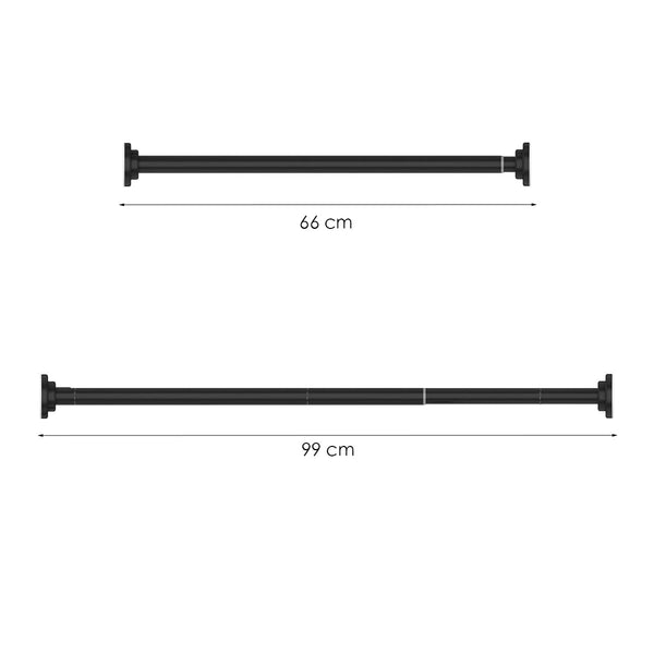Douchestang Uitschuifbaar - Zwart - 66 cm tot 99 cm - Universeel - Douchestang zonder Boren - Douchestang Verstelbaar